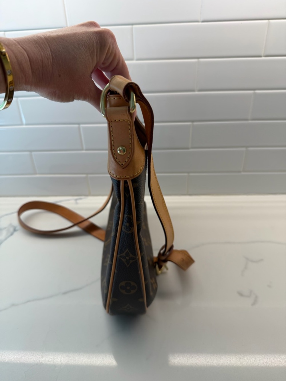 Louis Vuitton Brown Monogram Crossbody Pouchette - Picture 3 of 5